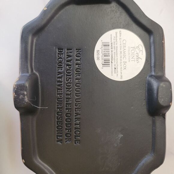 Echo Point ceramic Butterfly 90s canister cream home decor storage trinket box f - Picture 6 of 6